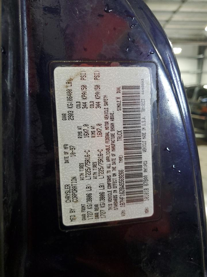 1998 Dodge Ram 1500 VIN: 1B7HF16Z6WS569266 Lot: 63448135