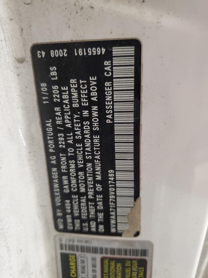 wvwaa71f79v017469 WVWAA71F79V017469 2009 Volkswagen Eos Turbo