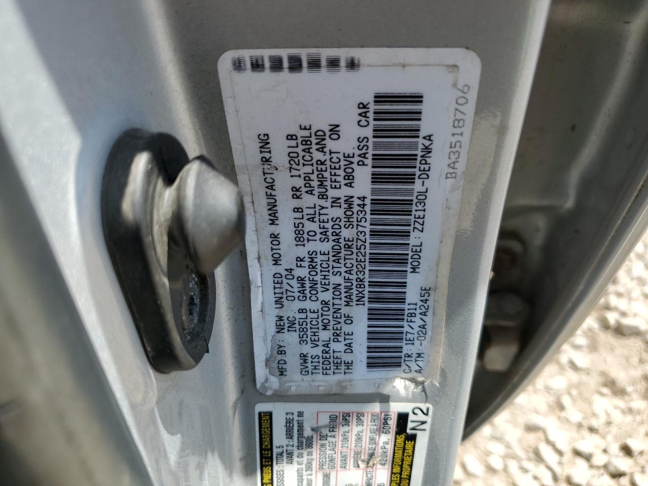 1nxbr32e25z375344 1NXBR32E25Z375344 2005 Toyota Corolla Ce
