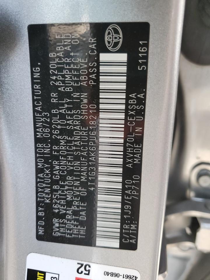 2023 Toyota Camry Se Night Shade VIN: 4T1G31AK6PU618210 Lot: 64641305