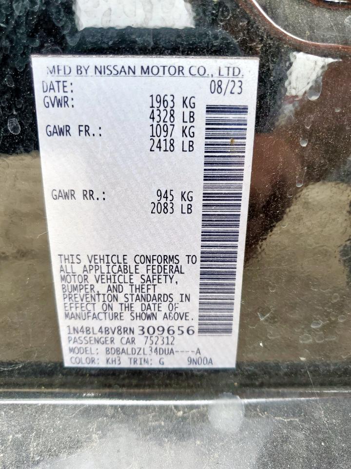 2024 Nissan Altima S VIN: 1N4BL4BV8RN309656 Lot: 65446425
