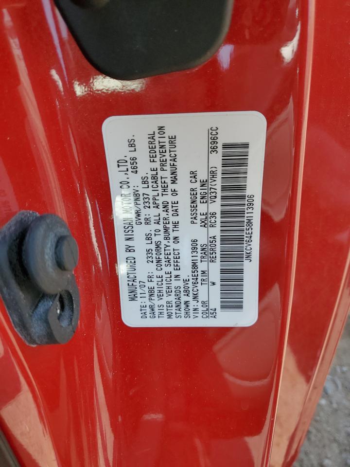 2008 Infiniti G37 Base VIN: JNKCV64E58M113906 Lot: 64650995