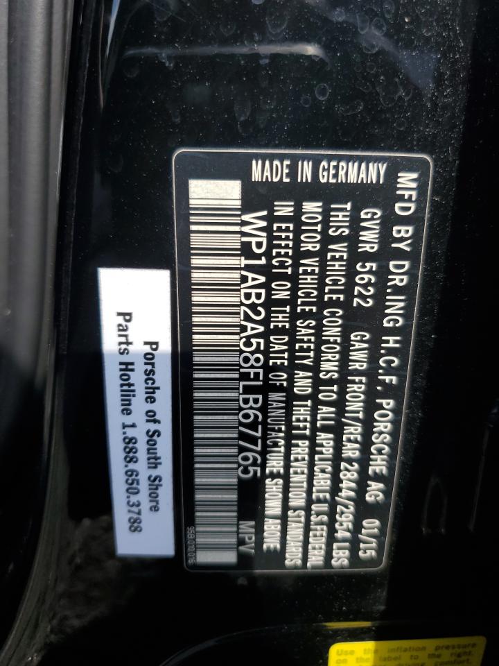 2015 Porsche Macan S VIN: WP1AB2A58FLB67765 Lot: 62899835