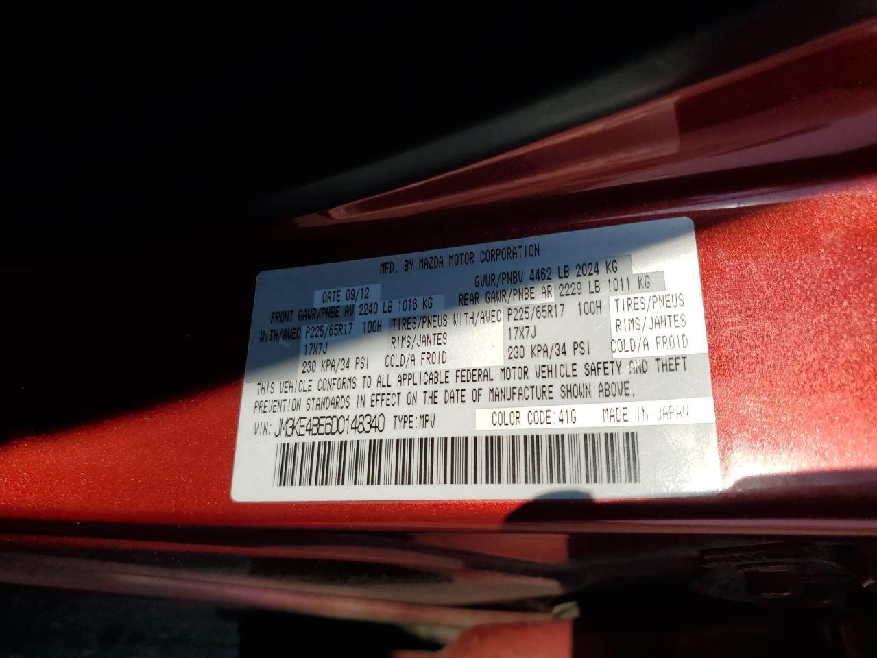 2013 Mazda Cx-5 Sport VIN: JM3KE4BE6D0148340 Lot: 64689655