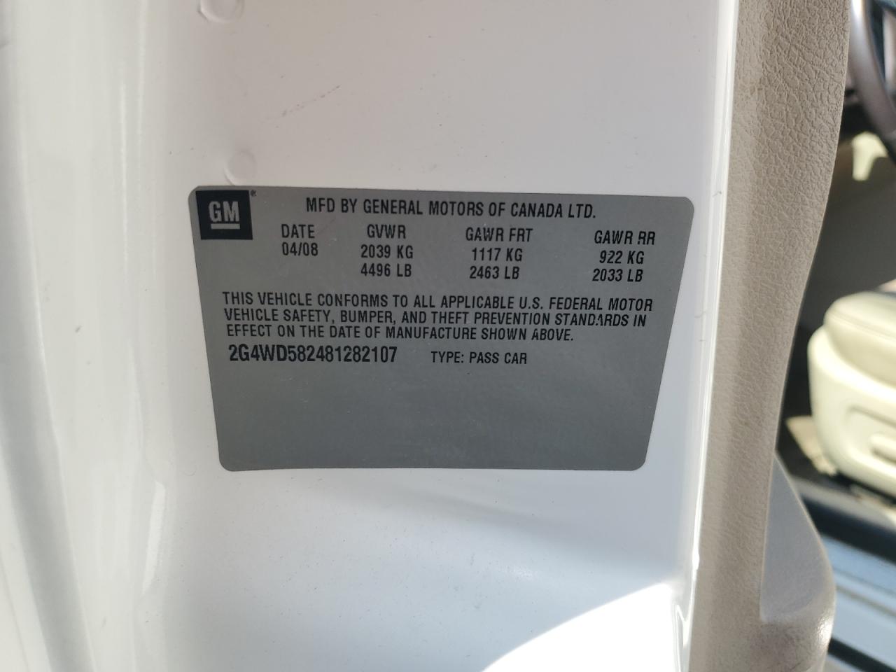 2008 Buick Lacrosse Cxl VIN: 2G4WD582481282107 Lot: 65785585