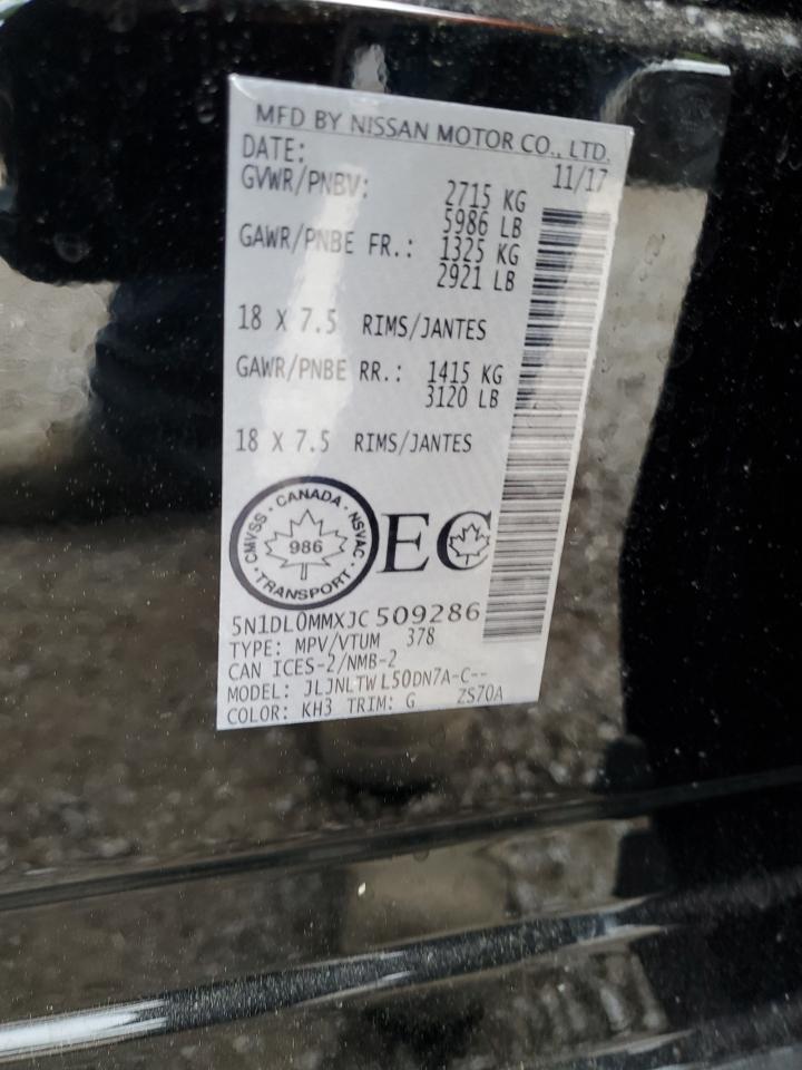 2018 Infiniti Qx60 VIN: 5N1DL0MMXJC509286 Lot: 64739535