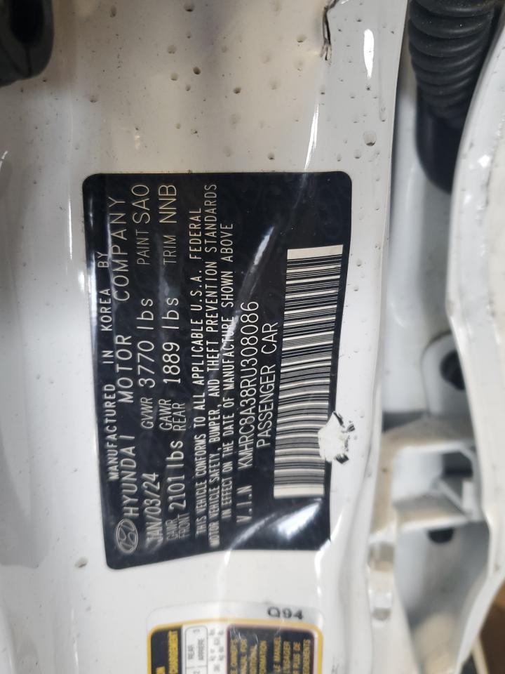 2024 Hyundai Venue Sel VIN: KMHRC8A38RU308086 Lot: 65611355