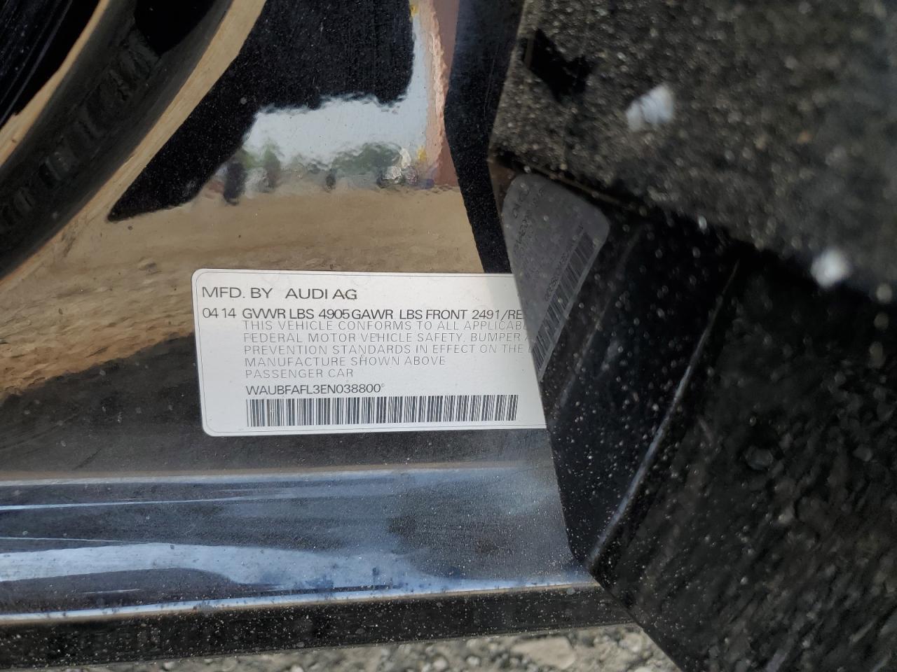 2014 Audi A4 Premium VIN: WAUBFAFL3EN038800 Lot: 63308755