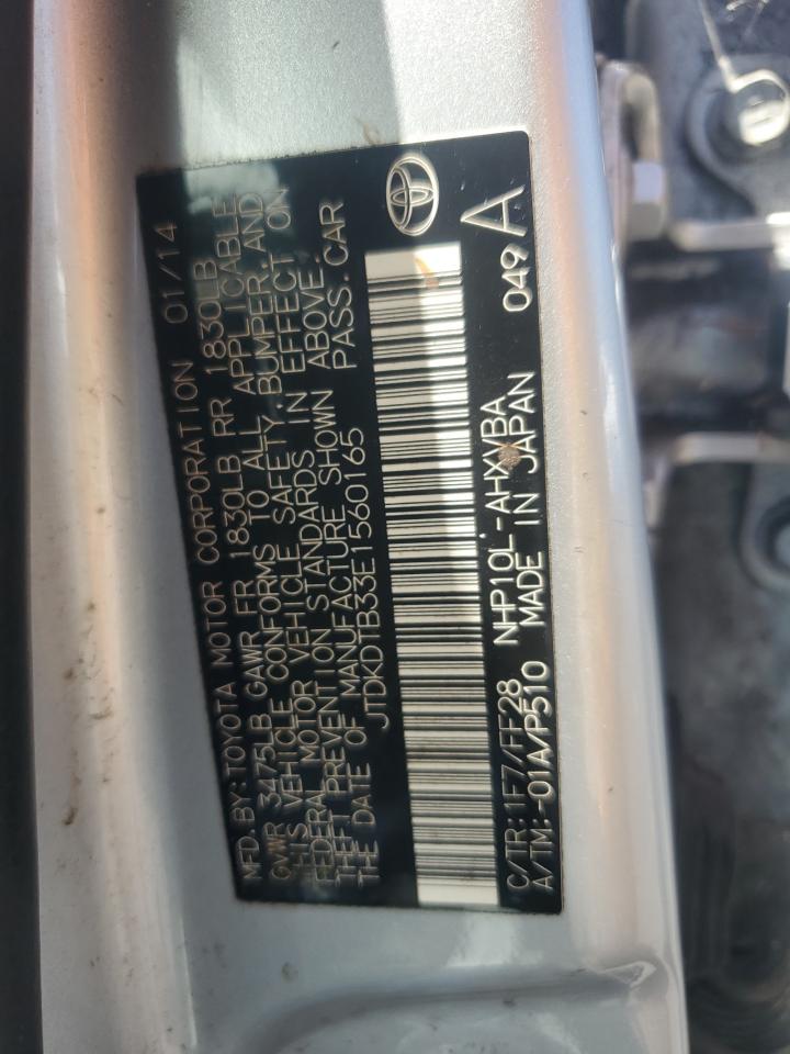 2014 Toyota Prius C VIN: JTDKDTB33E1560165 Lot: 64676035