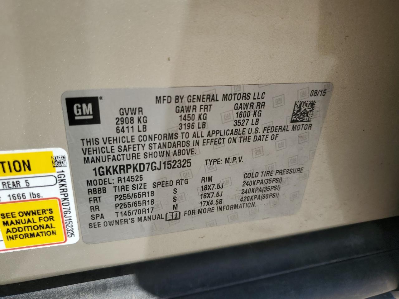 1gkkrpkd7gj152325 1GKKRPKD7GJ152325 2016 GMC Acadia Sle