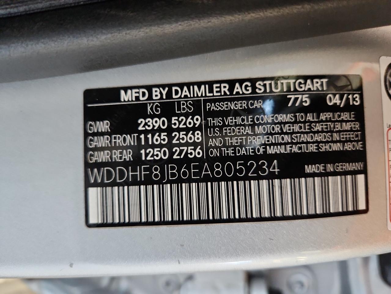 2014 Mercedes-Benz E 350 4Matic VIN: WDDHF8JB6EA805234 Lot: 63577385