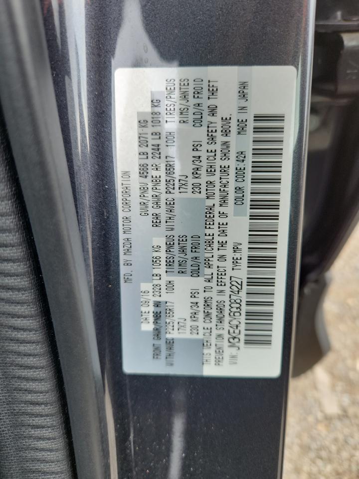 2016 Mazda Cx-5 Touring VIN: JM3KE4CY6G0874227 Lot: 65619135