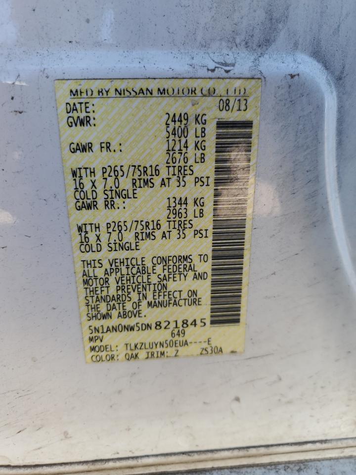 2013 Nissan Xterra X VIN: 5N1AN0NW5DN821845 Lot: 63068925