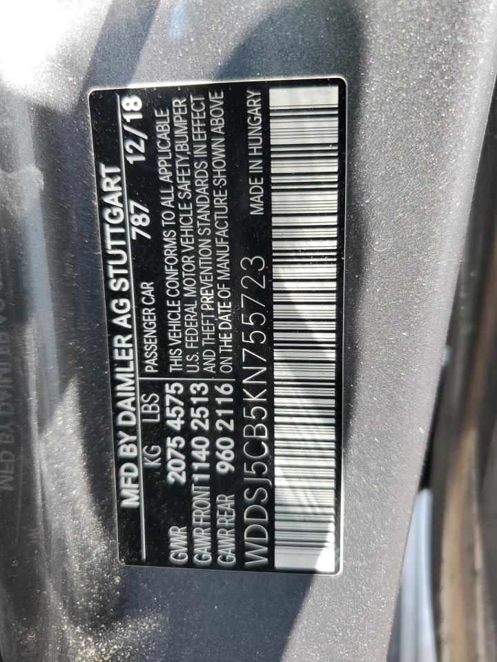 2019 Mercedes-Benz Cla 45 Amg VIN: WDDSJ5CB5KN755723 Lot: 65113255