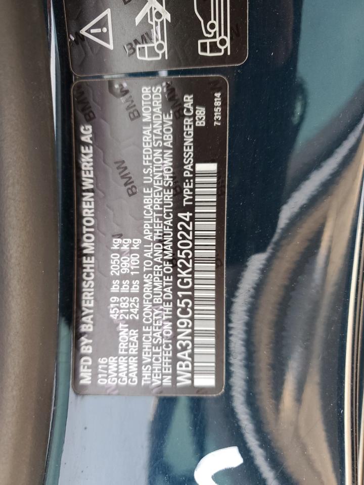 2016 BMW 428 Xi VIN: WBA3N9C51GK250224 Lot: 64840485