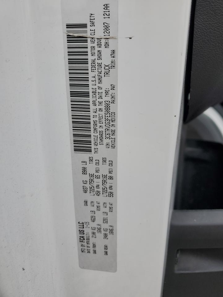 2015 Ram Promaster 2500 2500 High VIN: 3C6TRVDG3FE508803 Lot: 63376695