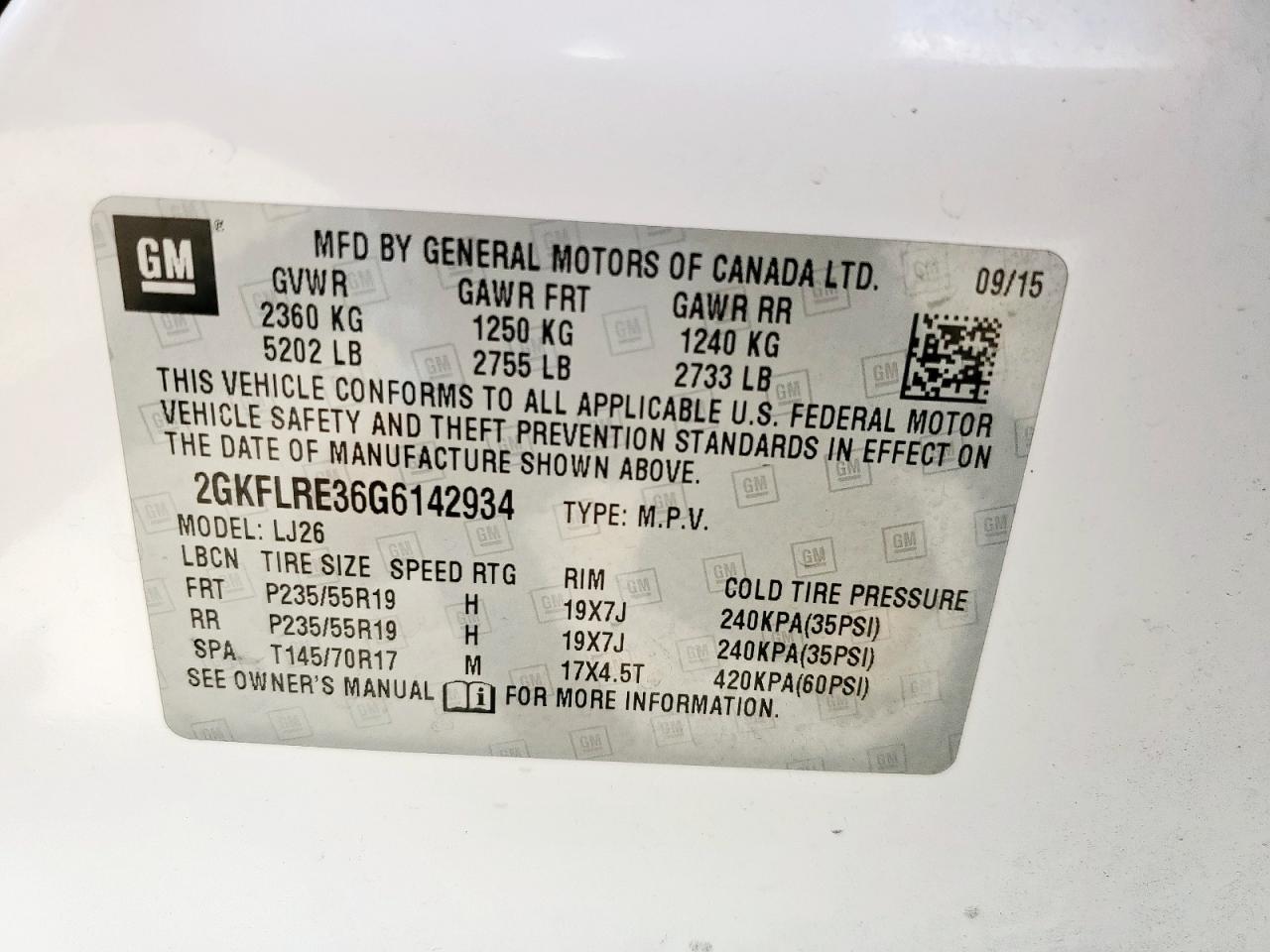 2016 GMC Terrain Denali VIN: 2GKFLRE36G6142934 Lot: 64789005