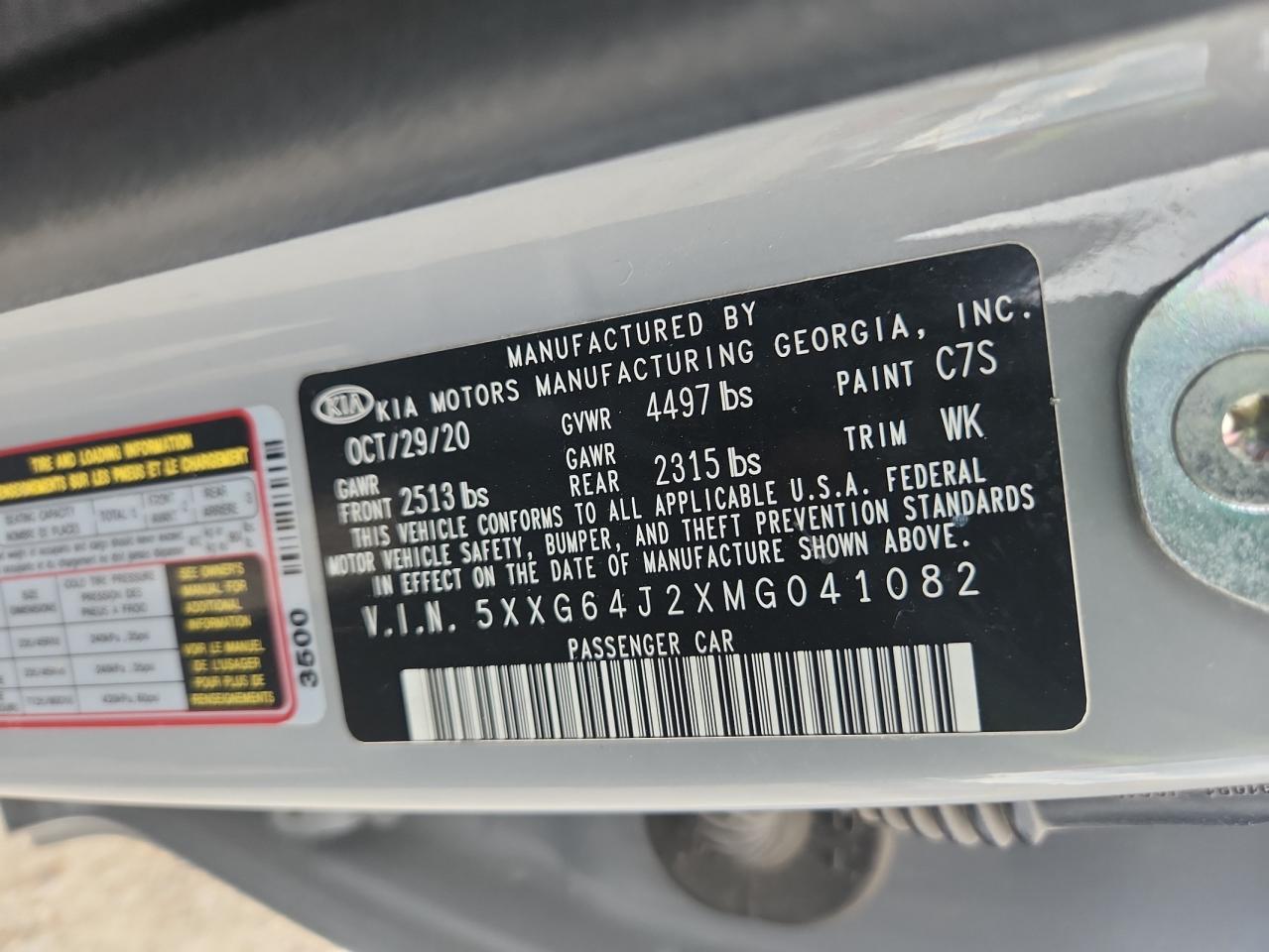 2021 Kia K5 Gt Line VIN: 5XXG64J2XMG041082 Lot: 63500535