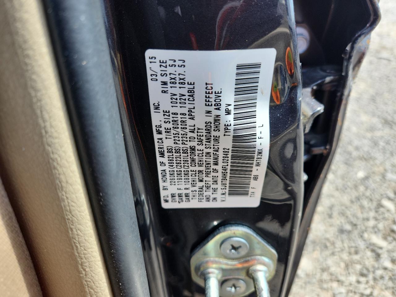 2015 Acura Rdx Technology VIN: 5J8TB4H54FL029492 Lot: 65359345