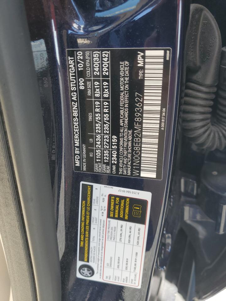 2021 Mercedes-Benz Glc 300 4Matic VIN: W1N0G8EB2MF893627 Lot: 62906615