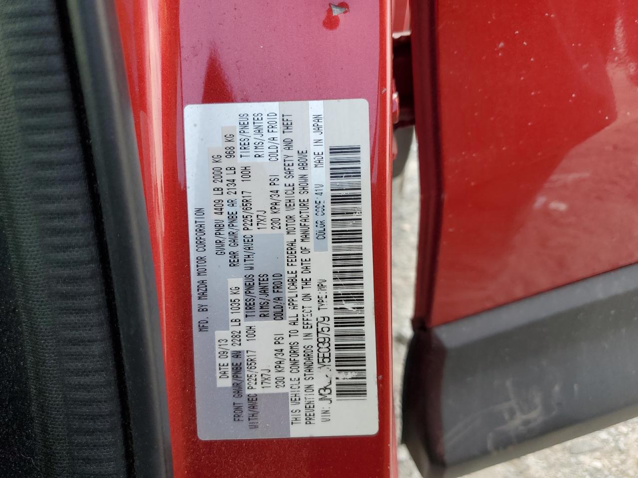 2014 Mazda Cx-5 Gt VIN: JM3KE2DY5E0397579 Lot: 64886105