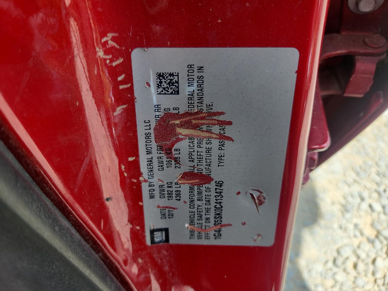 2012 Buick Verano VIN: 1G4PS5SK0C4134746 Lot: 65028005