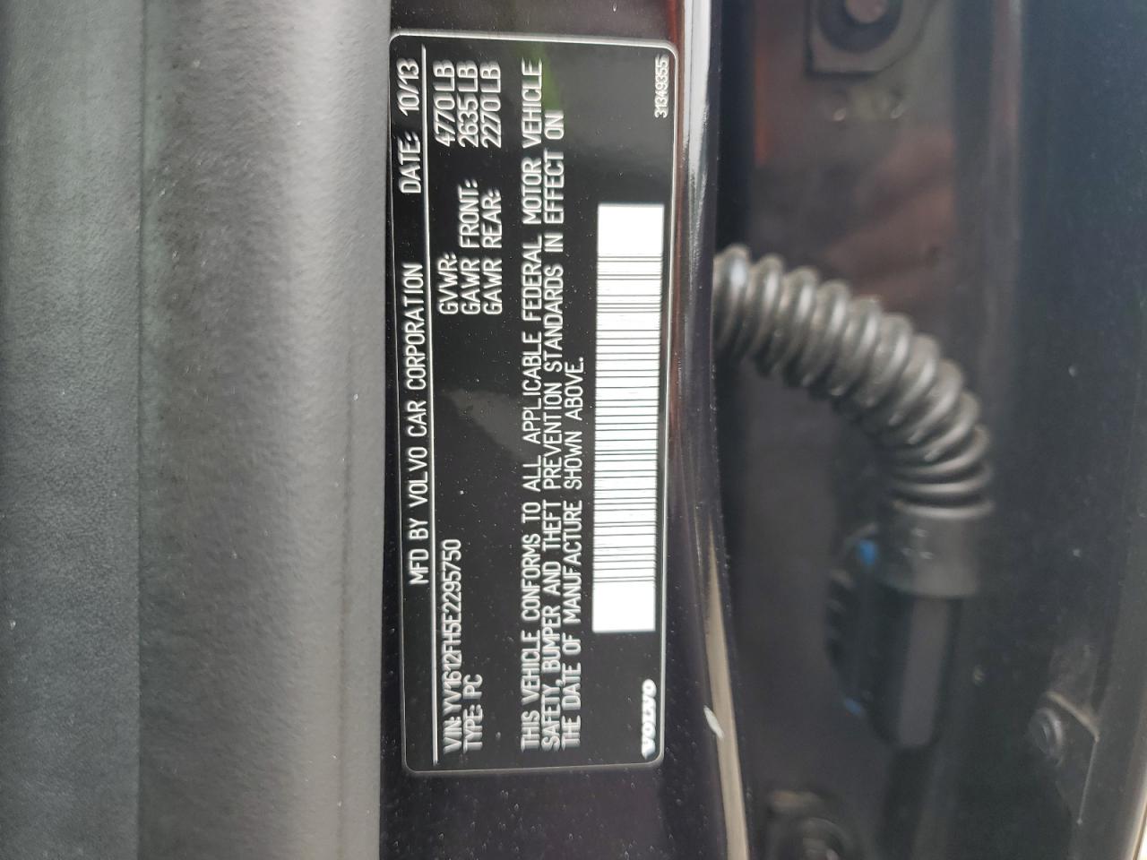 2014 Volvo S60 T5 VIN: YV1612FH5E2295750 Lot: 64122505