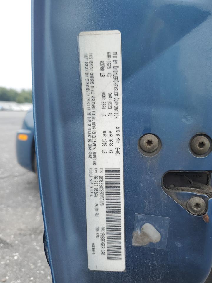 2003 Dodge Neon Sxt VIN: 1B3ES56C03D255129 Lot: 64145955