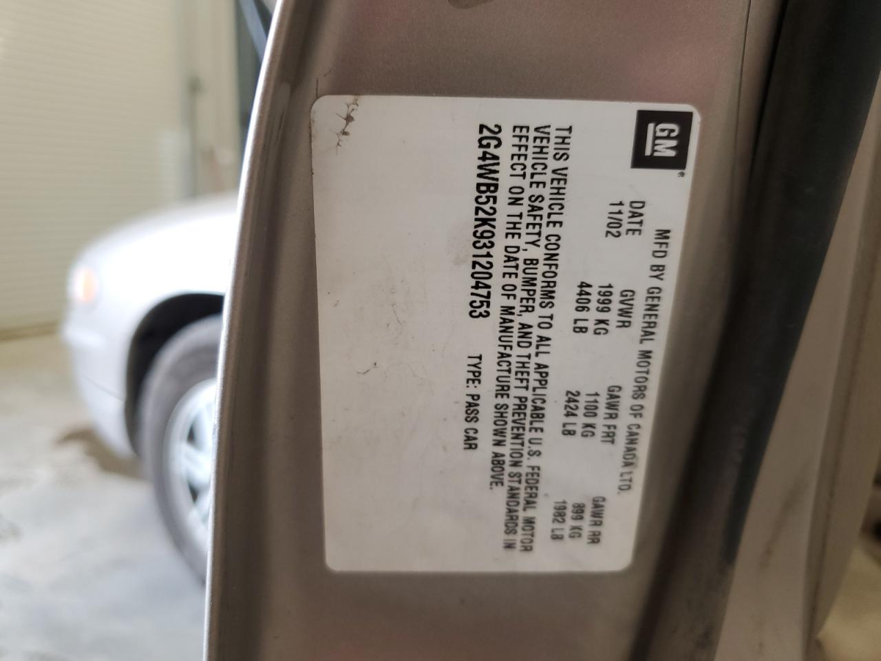 2003 Buick Regal Ls VIN: 2G4WB52K931204753 Lot: 64142365