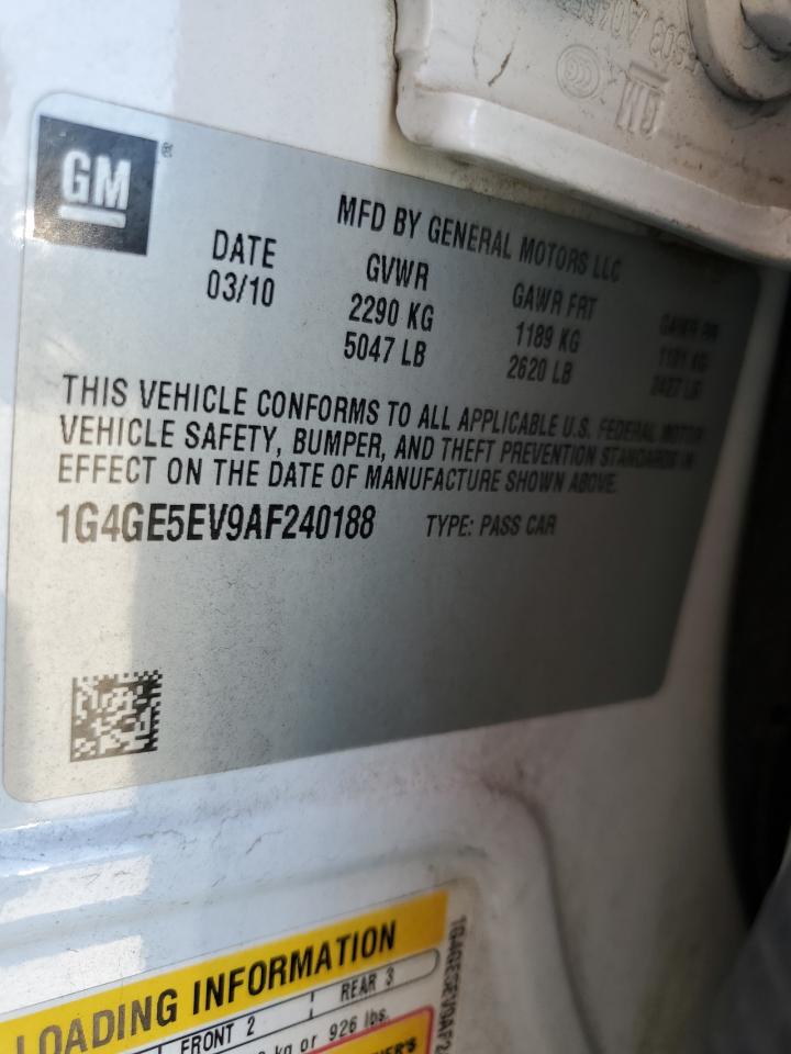 2010 Buick Lacrosse Cxs VIN: 1G4GE5EV9AF240188 Lot: 63577965