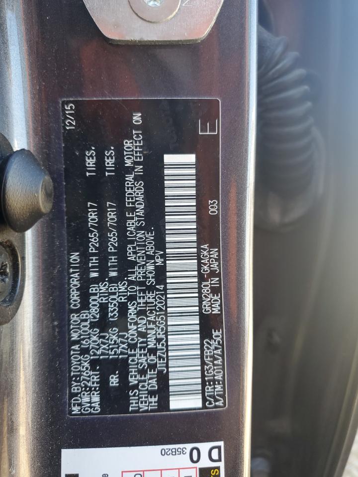 2016 Toyota 4Runner Sr5 VIN: JTEZU5JR6G5137877 Lot: 63208295