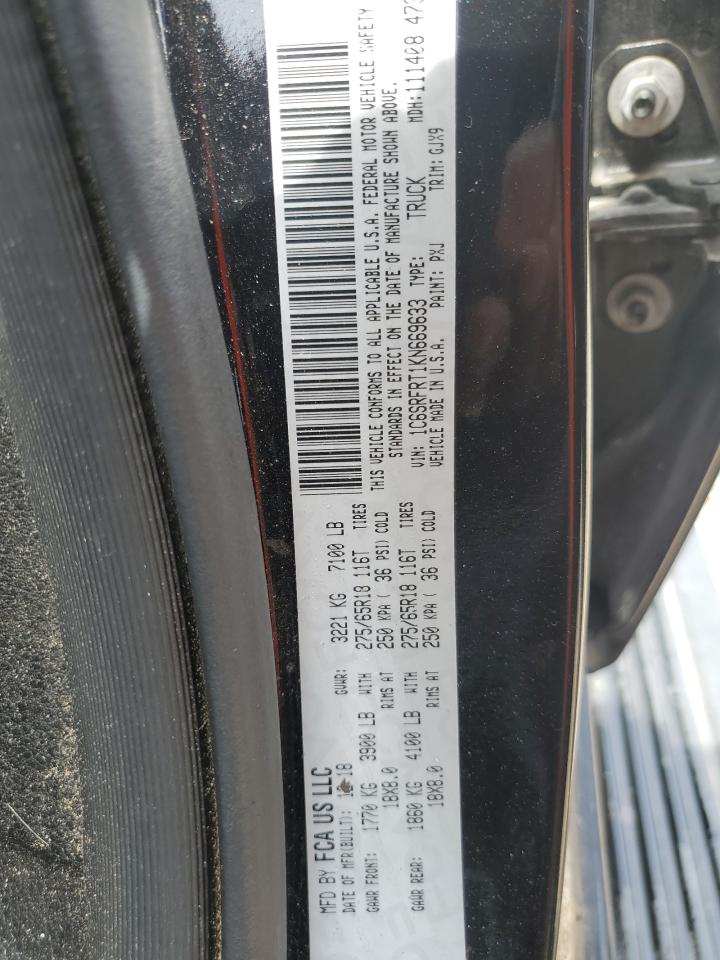 2019 Ram 1500 Laramie VIN: 1C6SRFRT1KN669633 Lot: 65248815