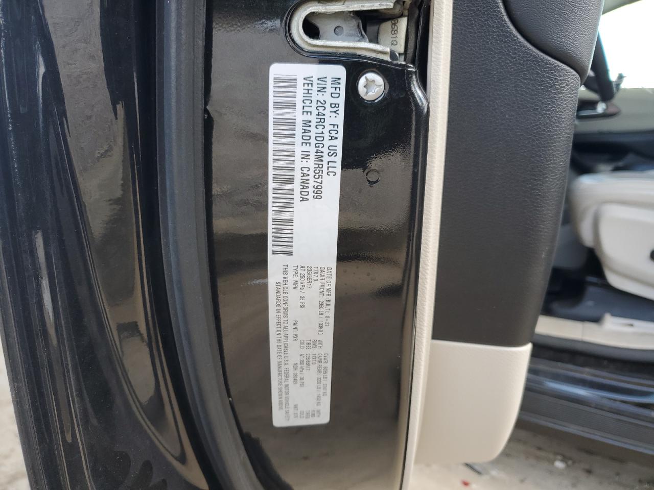 2021 Chrysler Voyager Lxi VIN: 2C4RC1DG4MR557999 Lot: 64507375