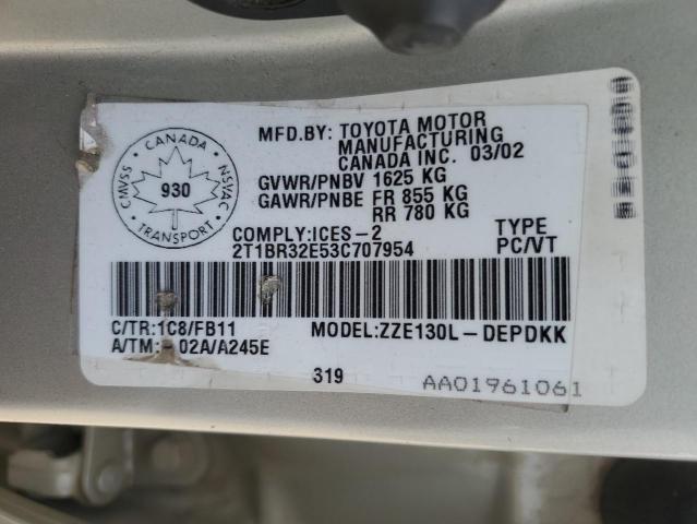 2003 TOYOTA COROLLA CE  