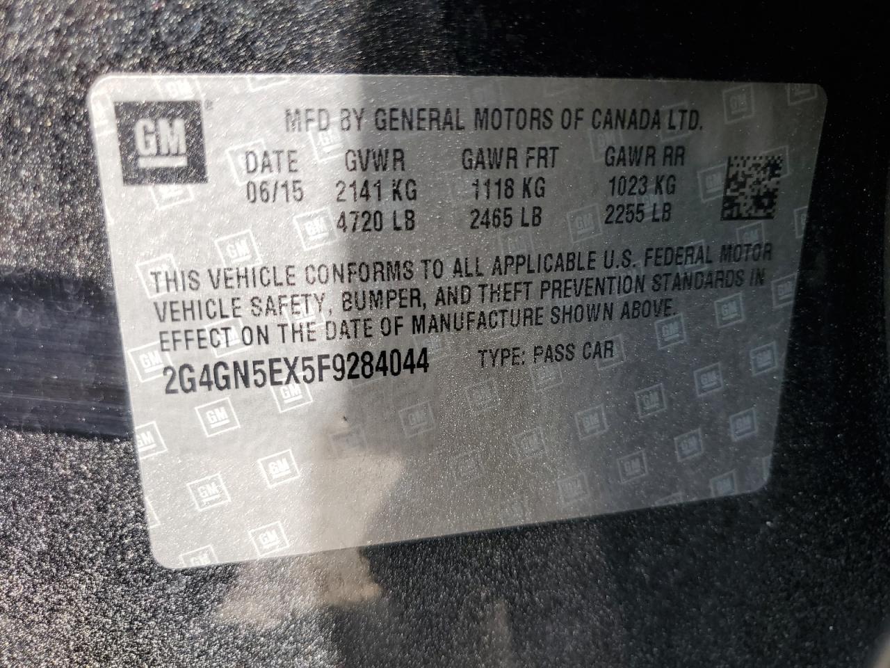 2015 Buick Regal Premium VIN: 2G4GN5EX5F9284044 Lot: 65019885