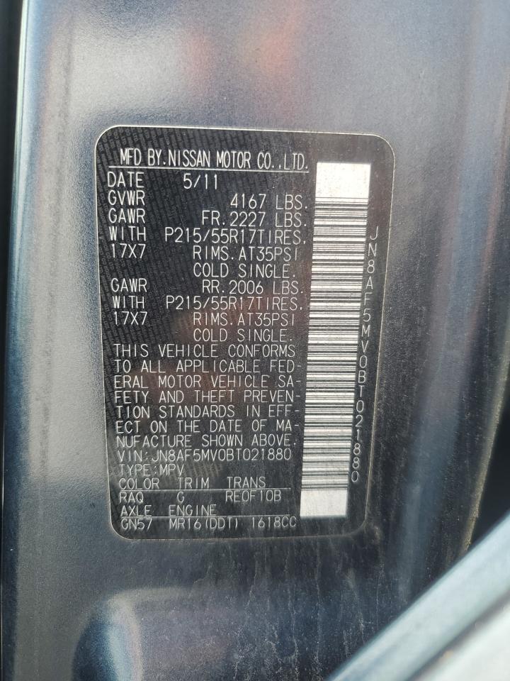 2011 Nissan Juke S VIN: JN8AF5MV0BT021880 Lot: 64965655