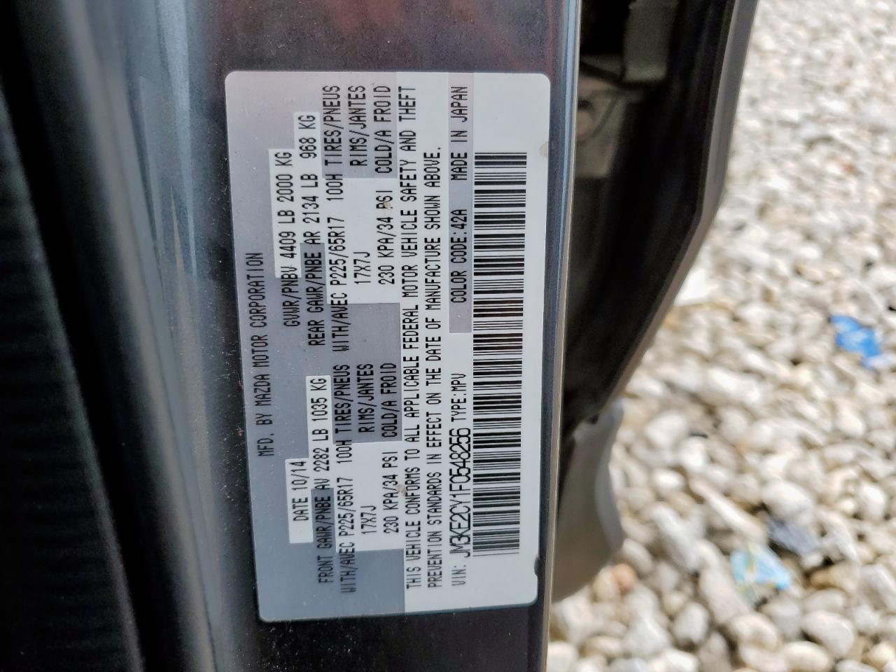 2015 Mazda Cx-5 Touring VIN: JM3KE2CY1F0548256 Lot: 64115345