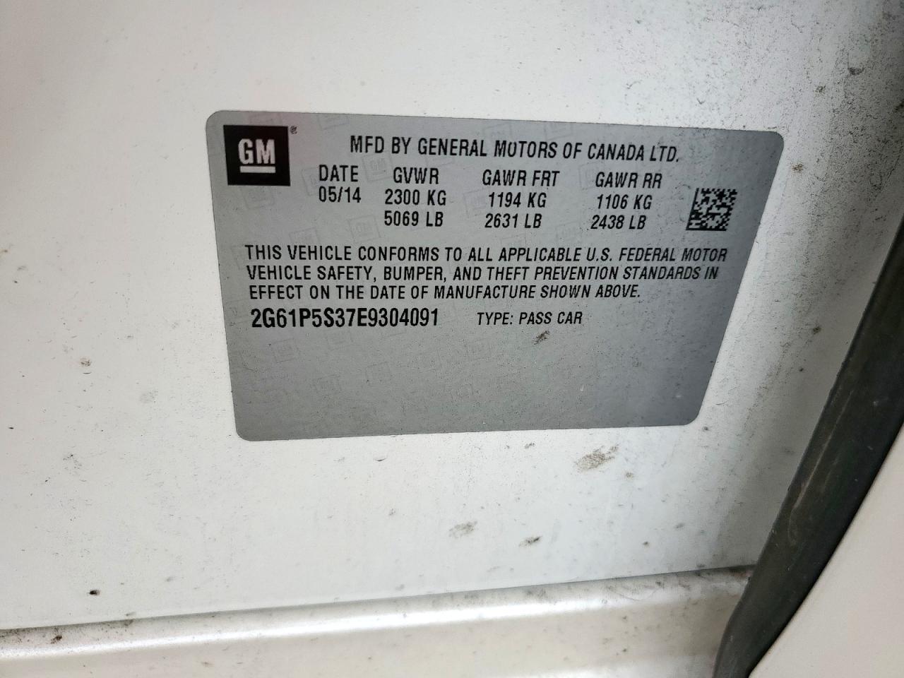 2014 Cadillac Xts Premium Collection VIN: 2G61P5S37E9304091 Lot: 67383395