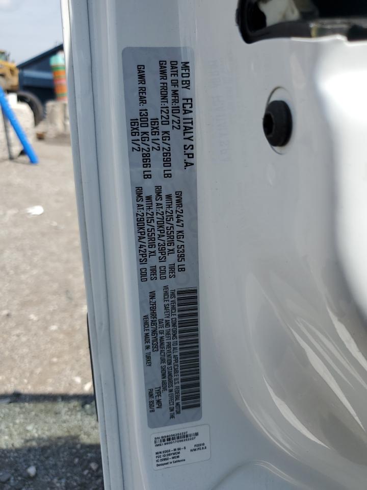 2022 Ram Promaster City Tradesman VIN: ZFBHRFAB7N6Y11393 Lot: 63565125