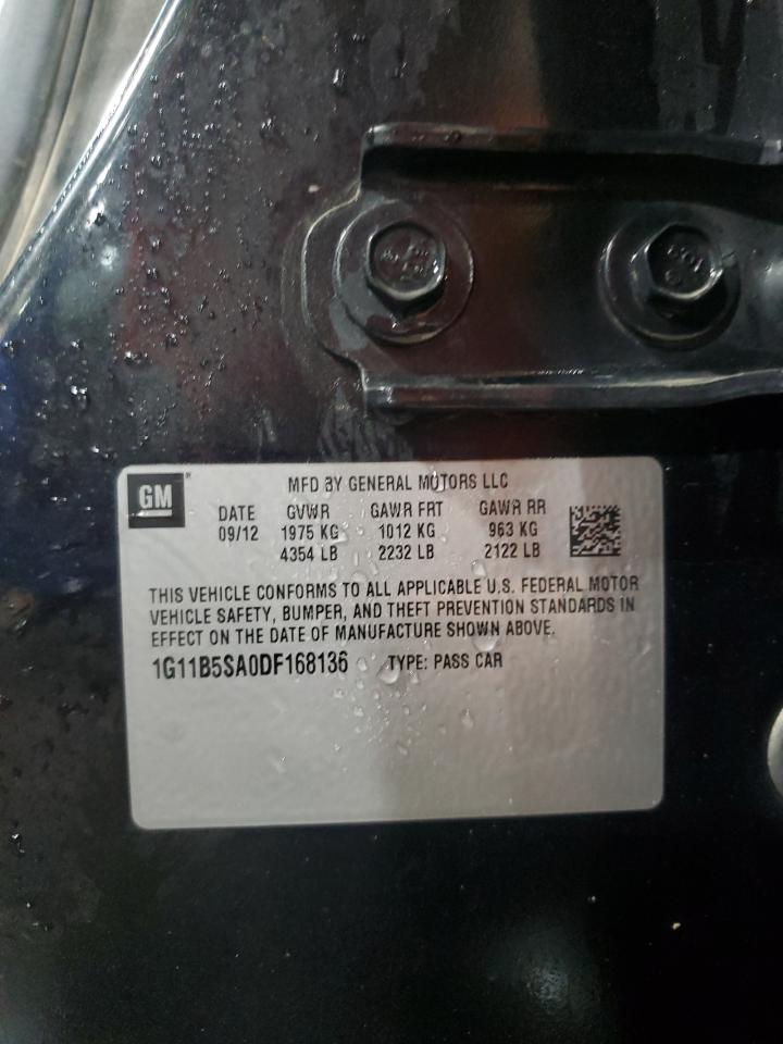 2013 Chevrolet Malibu Ls VIN: 1G11B5SA0DF168136 Lot: 66682075