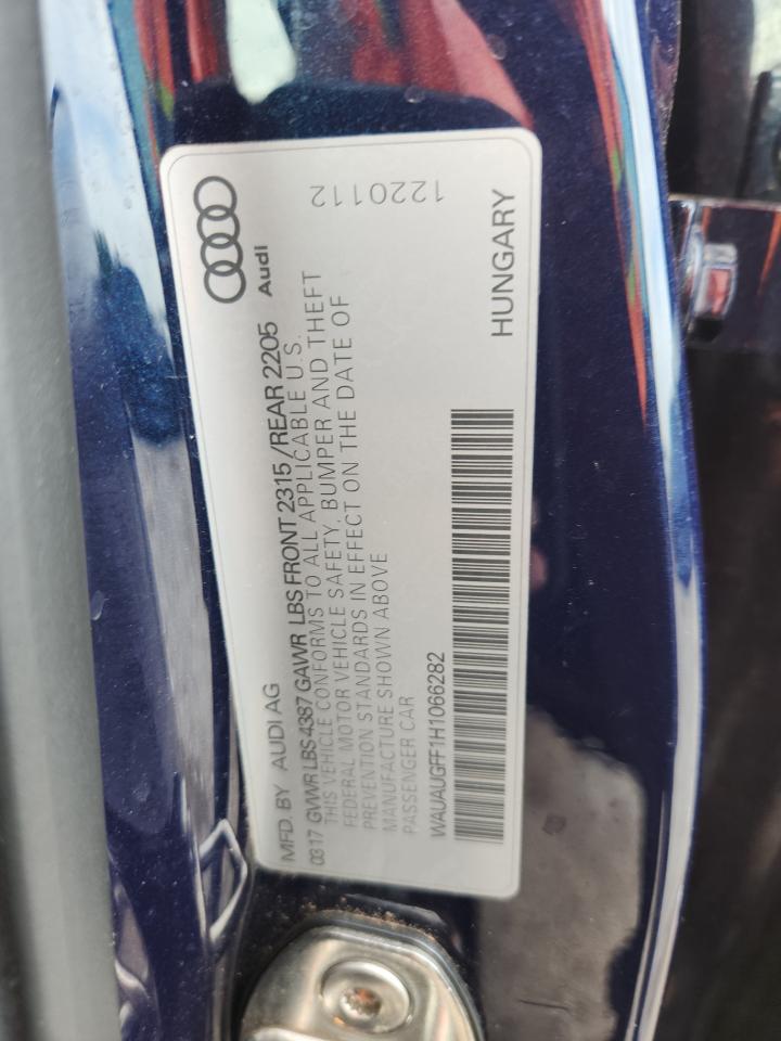 2017 Audi A3 Premium VIN: WAUAUGFF1H1066282 Lot: 63416665