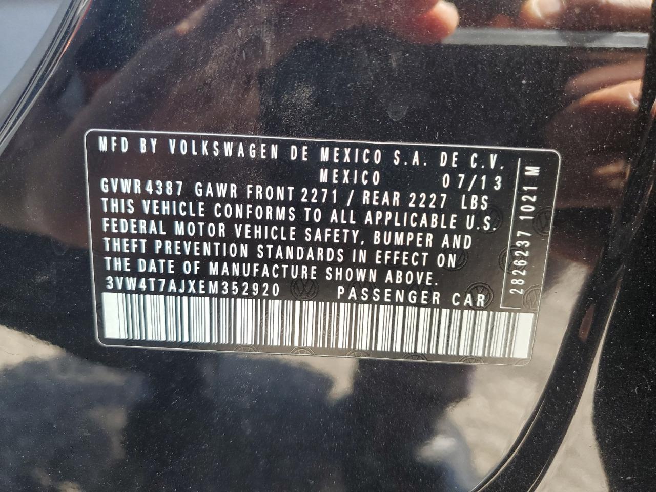 2014 Volkswagen Jetta Gli VIN: 3VW4T7AJXEM352920 Lot: 63240295