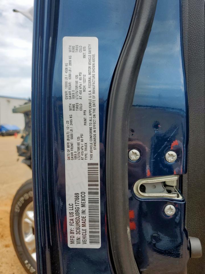 2024 Ram 2500 Big Horn VIN: 3C6UR5DJ0RG177669 Lot: 65528945
