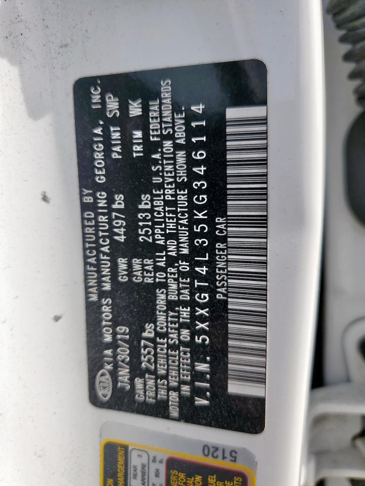 2019 Kia Optima Lx VIN: 5XXGT4L35KG346114 Lot: 65171255