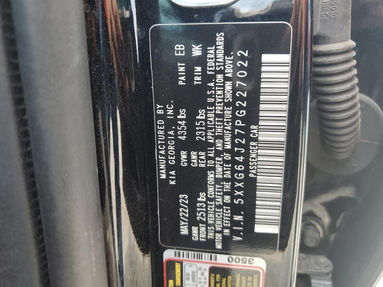2023 Kia K5 Gt Line VIN: 5XXG64J27PG227022 Lot: 64288425