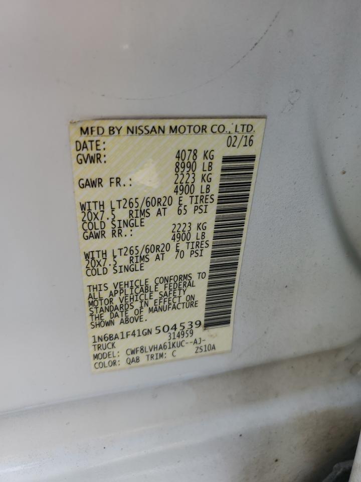 2016 Nissan Titan Xd Sl VIN: 1N6BA1F41GN504539 Lot: 64812975