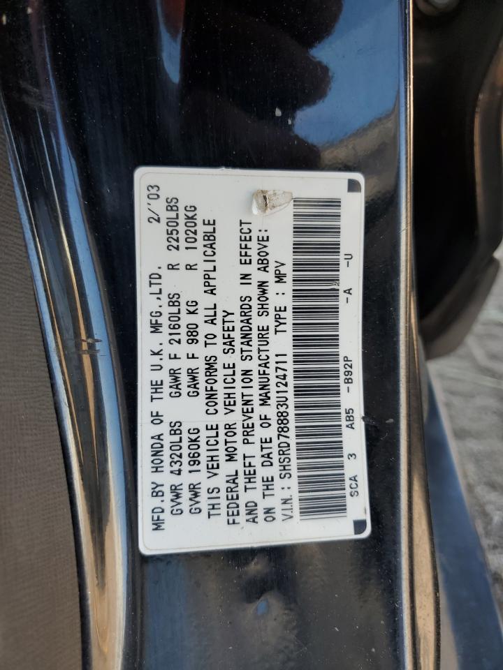 2003 Honda Cr-V Ex VIN: SHSRD78883U124711 Lot: 65138095