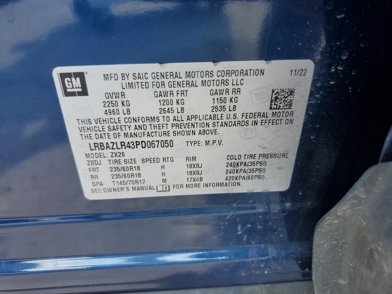 2023 Buick Envision Preferred VIN: LRBAZLR43PD067050 Lot: 63196755