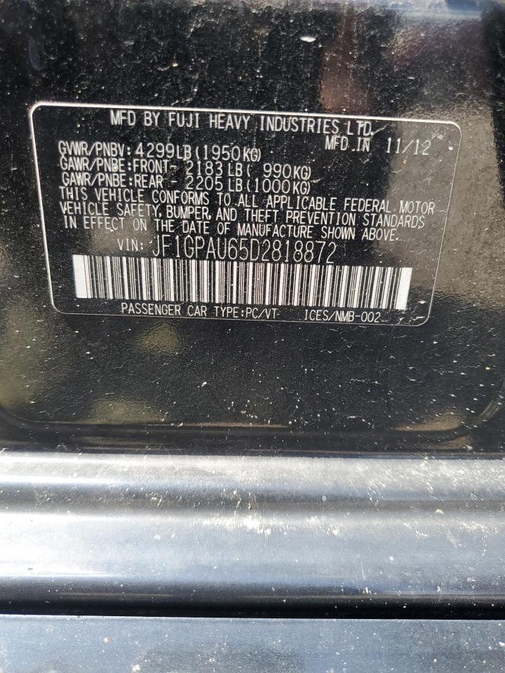 2013 Subaru Impreza Sport Limited VIN: JF1GPAU65D2818872 Lot: 64381845