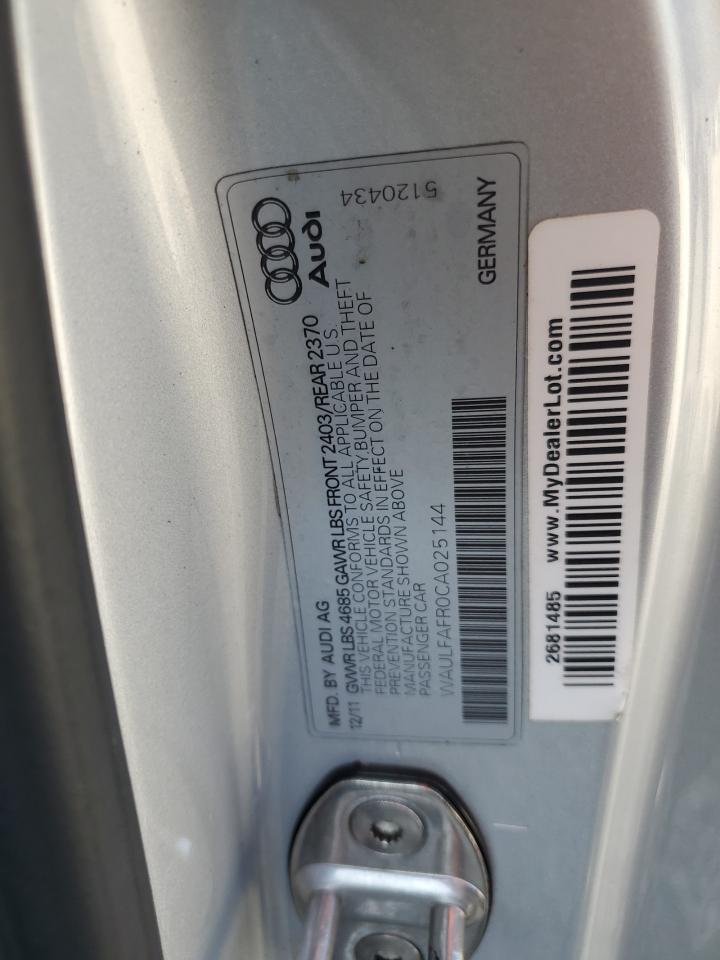 2012 Audi A5 Premium Plus VIN: WAULFAFR0CA025144 Lot: 64145745